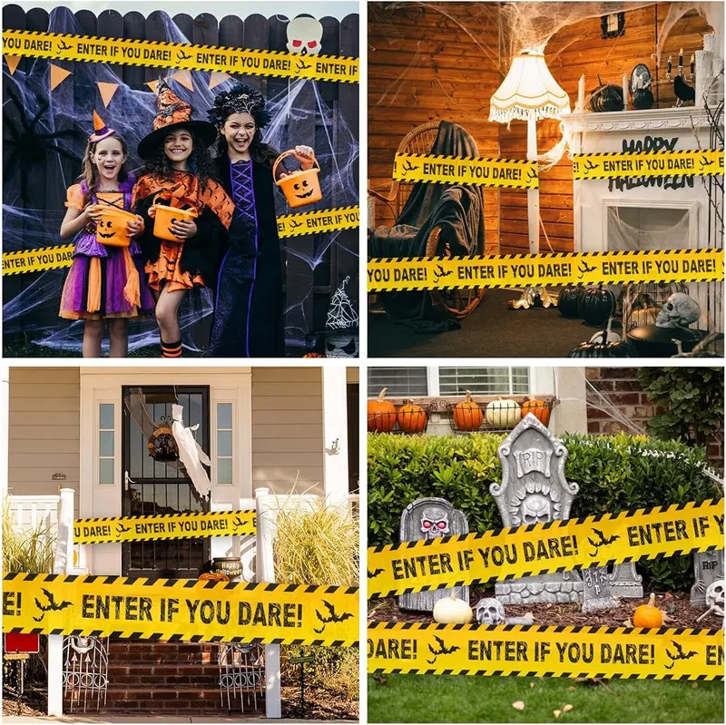 Litmitfu Halloween Decor Caution Tape – Durable weather resistant plastic