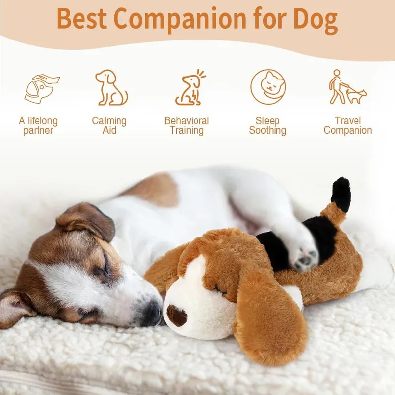 LIULIUPET Puppy Toy with Heartbeat – Simulates warm companion atmosphere for pets