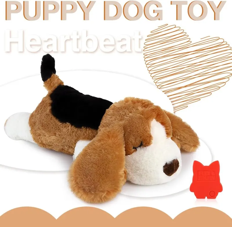 LIULIUPET Puppy Toy with Heartbeat – Machine washable plush after removing module