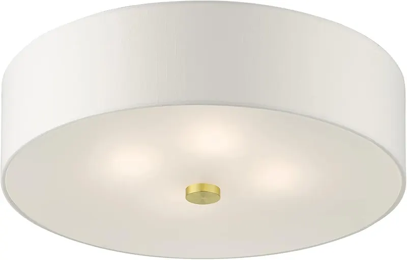 Livex Lighting 51055-12 4-Light Semi Flush Ceiling Light – Hand-Crafted Hard Back Fabric Shade