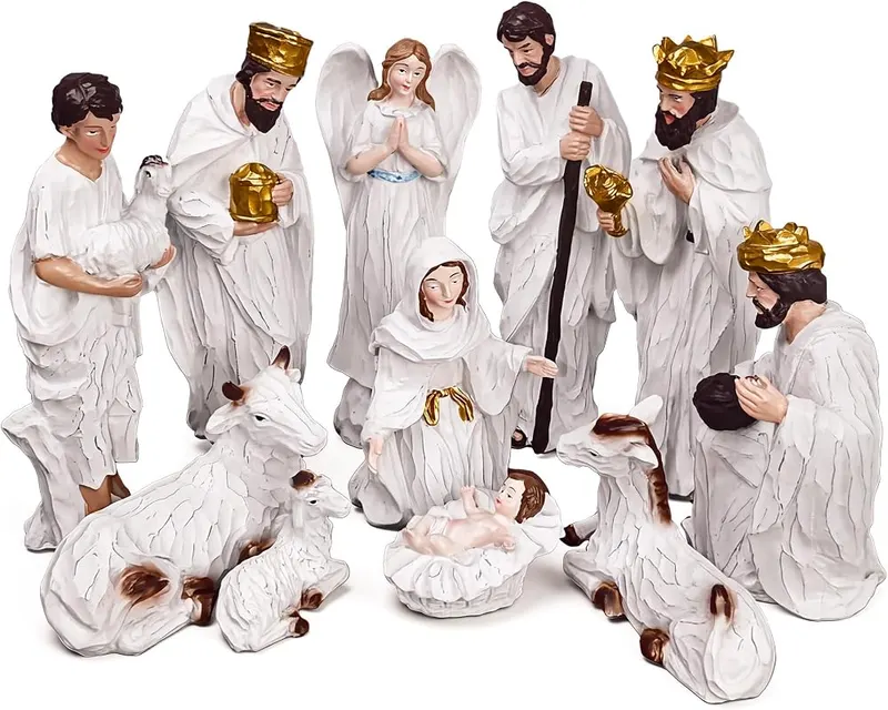 Livilord 11-Piece Hand-Painted Christmas Nativity Set