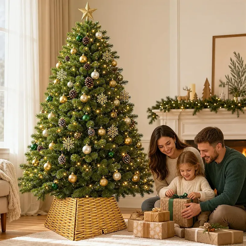 Livilord Square Rattan Christmas Tree Collar – product photo 9 of 9