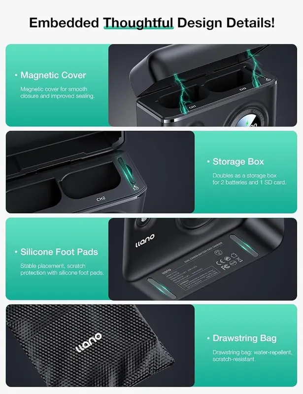 llano DMW-BLK22 USB-C 18W Dual Battery Fast – product photo 9 of 9