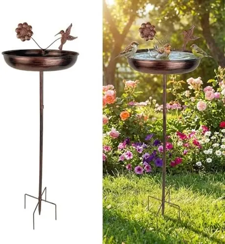 LNGMT Metal Bird Bath – Durable heavy metal construction