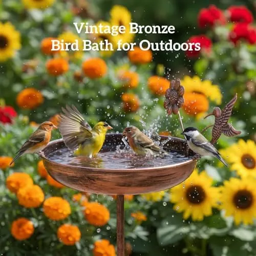 LNGMT Metal Bird Bath – Elegant purple garden accent