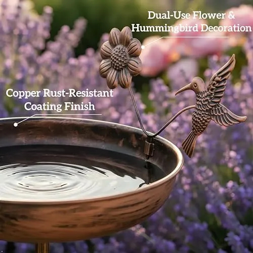 LNGMT Metal Bird Bath – Eleven inch wide shallow basin