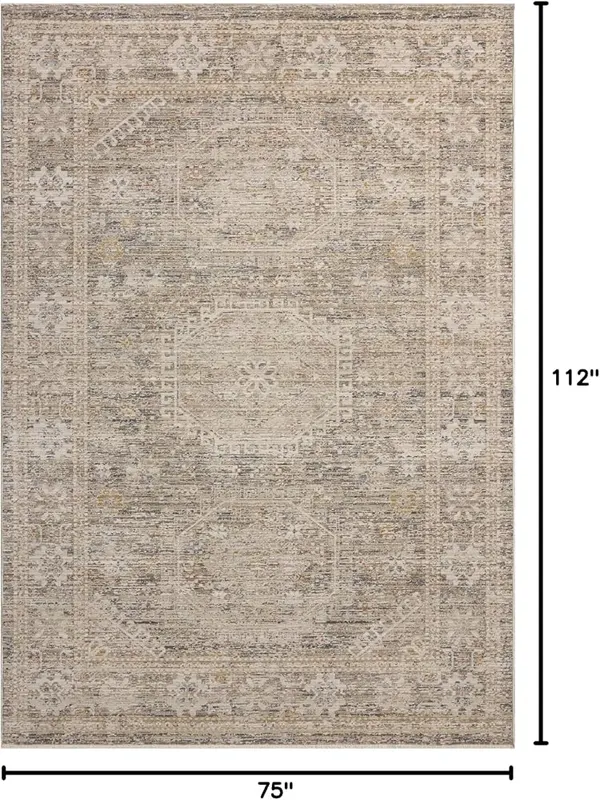 Loloi Chris Loves Julia Ida Taupe/Multi 6′-3″ – Vintage-Style Area Rug for Living Room and More