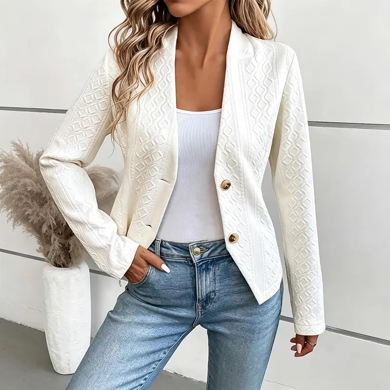 LONGZHOUGO Collarless Sweater Blazers – Versatile piece for casual fall outfits