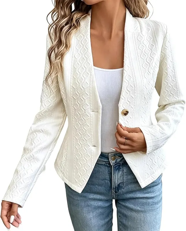 LONGZHOUGO Collarless Sweater Blazers – Appropriate structured style for interviews