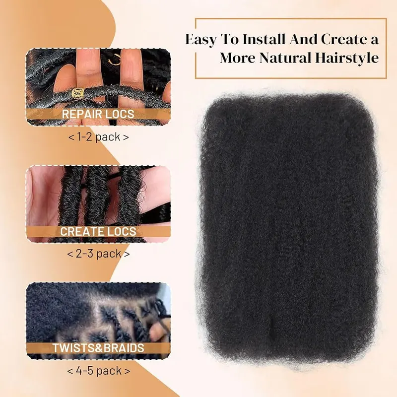 lounoke 18 Inch Afro Kinkys Bulk Human 4C – product photo 9 of 9
