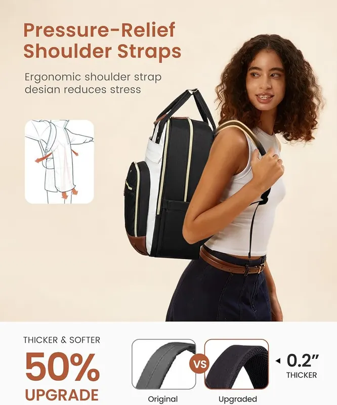 LOVEVOOK Laptop Backpack Women – Padded straps and back panel