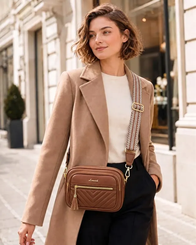 LOVEVOOK Small Crossbody Bag – Chic color block quilted design