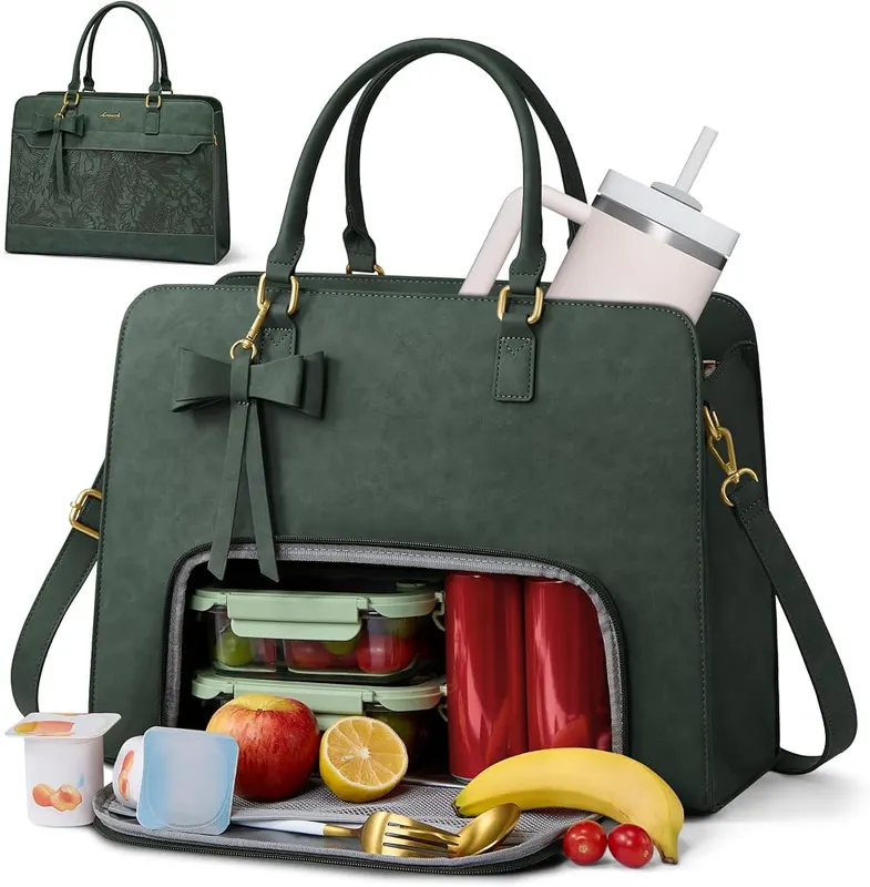 LOVEVOOK Work Tote Bag Embossed Green in Embossed Green