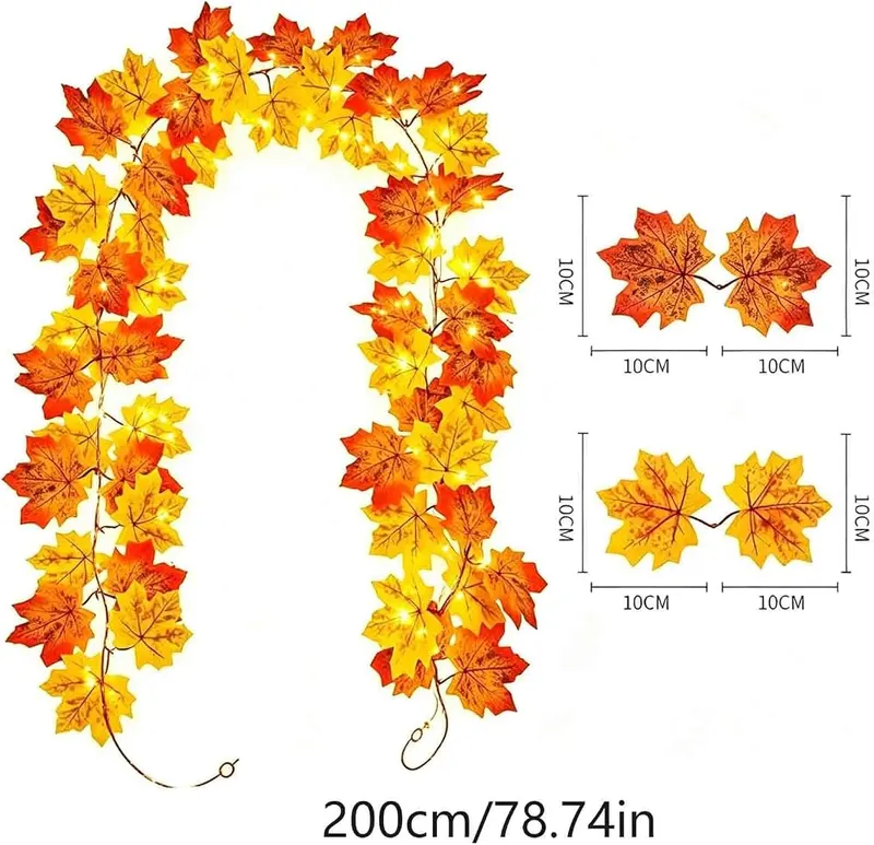 Lovskoo 3 Pack Fall Garland Maple Leaf – Three decorative autumn garlands included