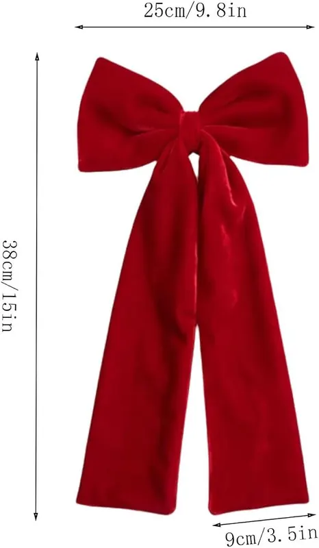 Lovskoo 3 PCS Red Bows Velvet Bows – Set of three large red velvet bows