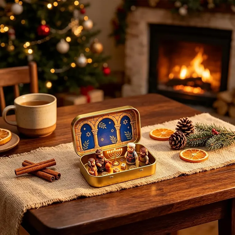 Lovskoo Mini Christmas Nativity Set in Tin – product photo 4 of 5