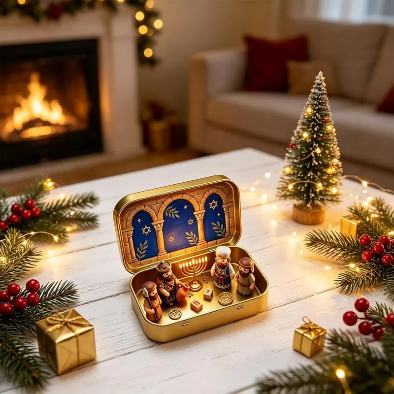 Lovskoo Mini Christmas Nativity Set in Tin – product photo 5 of 5