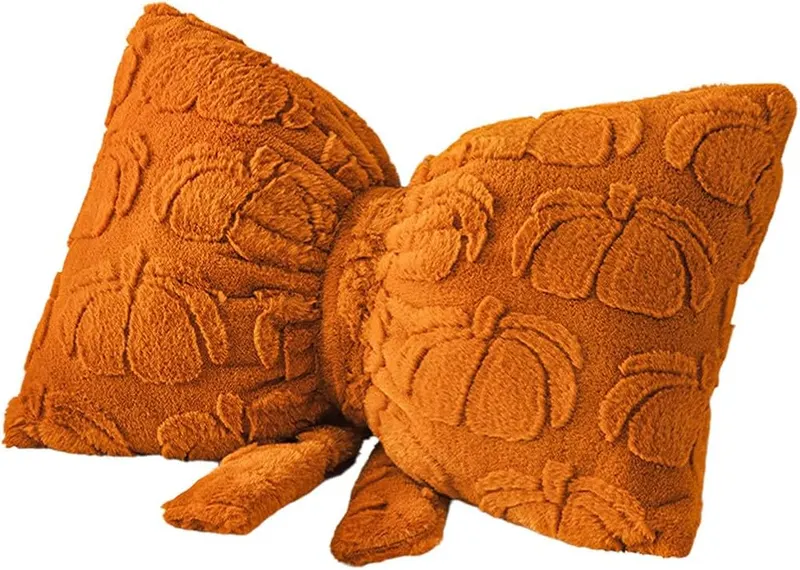 Lovskoo Thanksgiving Decorative Throw Pillows And Bow – Versatile Use