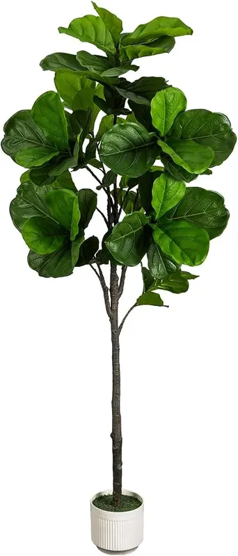LuceAlberi 6FT Artificial Fiddle Leaf Fig Tree in 5.9ft Green