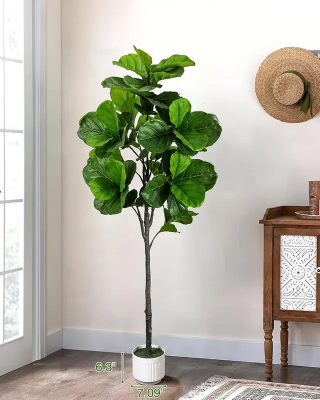 LuceAlberi 6FT Artificial Fiddle Leaf Fig Tree – Realistic artificial fiddle leaf fig style