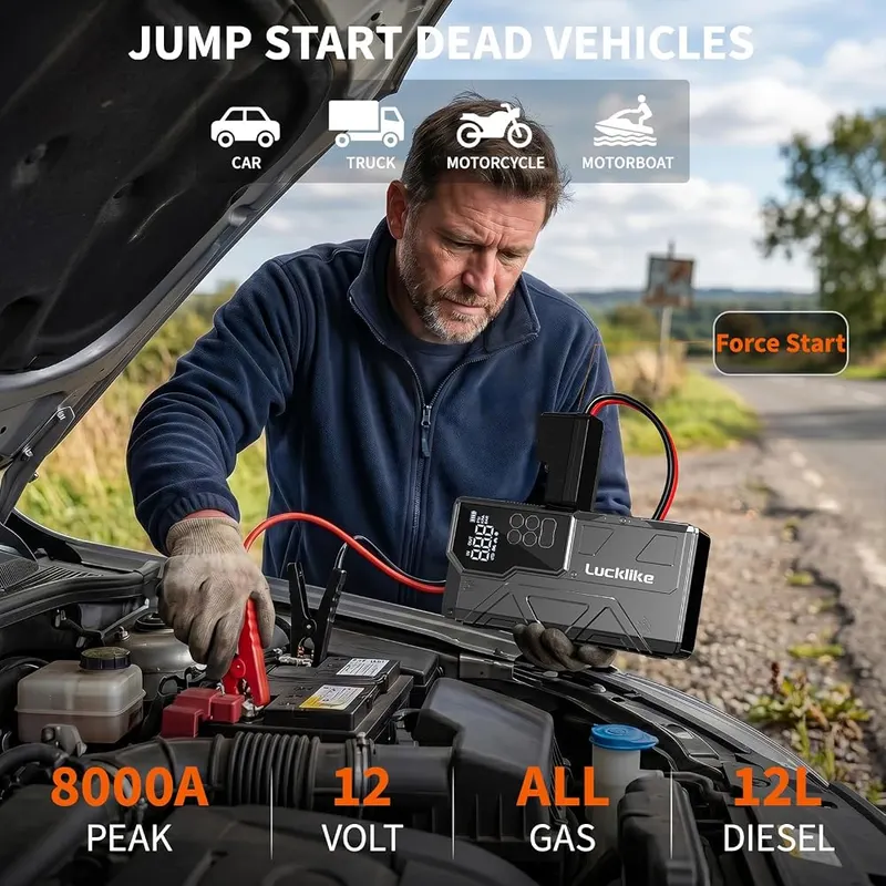 Lucklike 8000A Jump Starter – 8000A peak jump starter