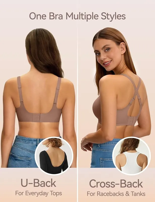 LUCKMEEY Wireless Jelly Bras – Sexy V Mesh Bra
