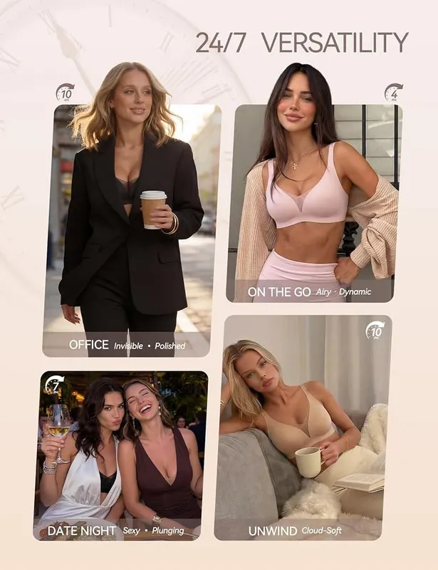 LUCKMEEY Wireless Jelly Bras – 24/7 Versatile Bra
