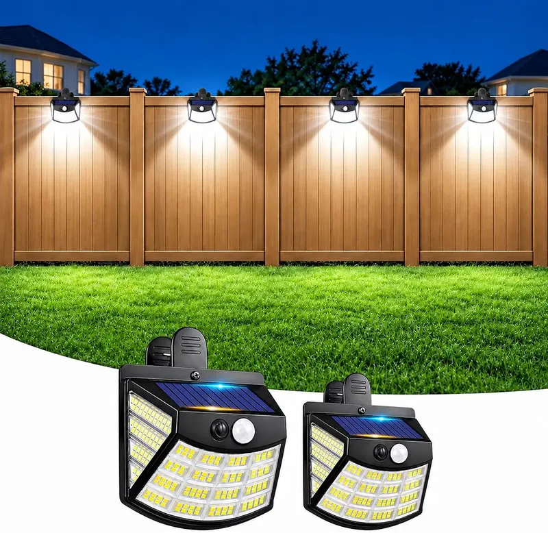 LUHLEE Clip On Solar Lights Outdoor in Black
