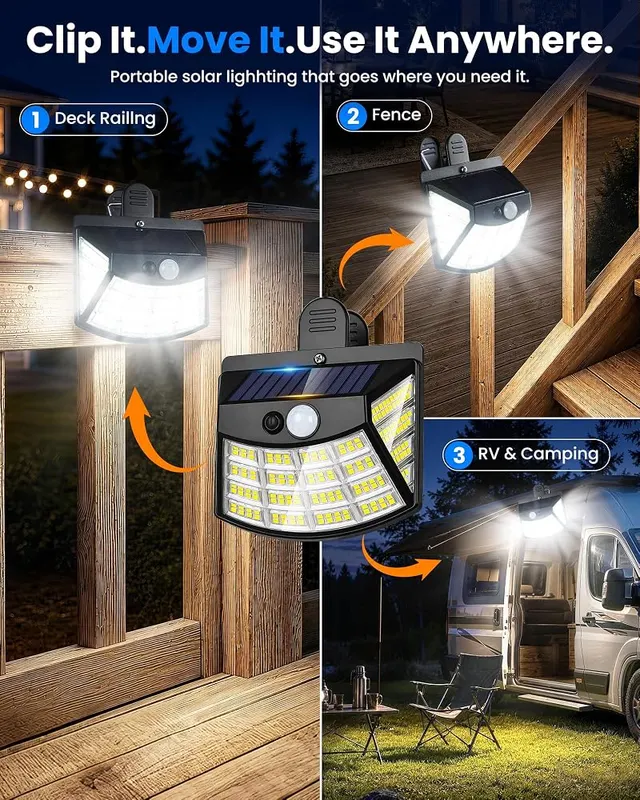 LUHLEE Clip On Solar Lights Outdoor – Solar powered with no wiring