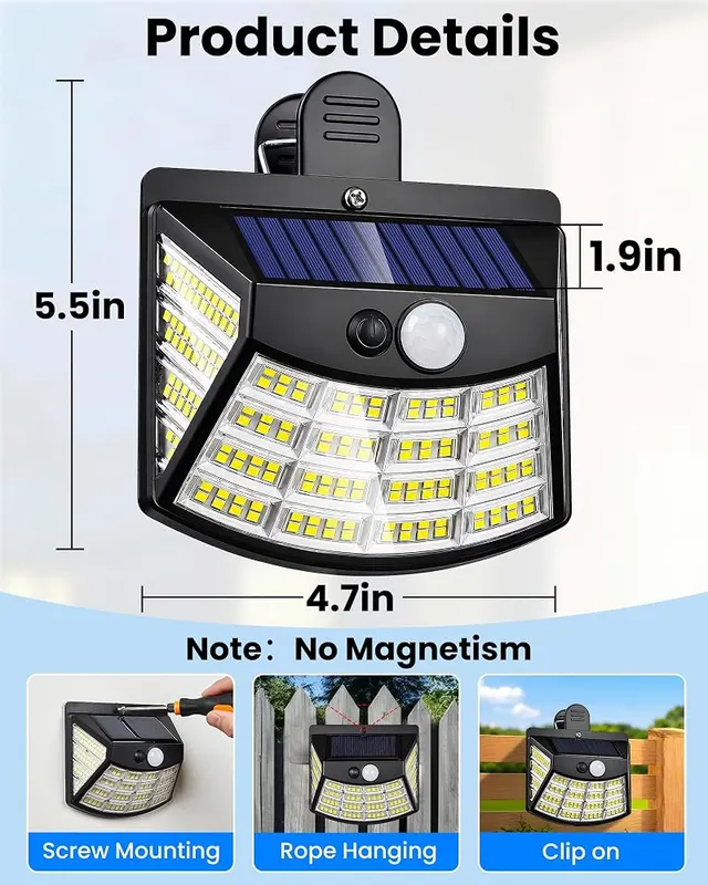 LUHLEE Clip On Solar Lights Outdoor – product photo 8 of 8