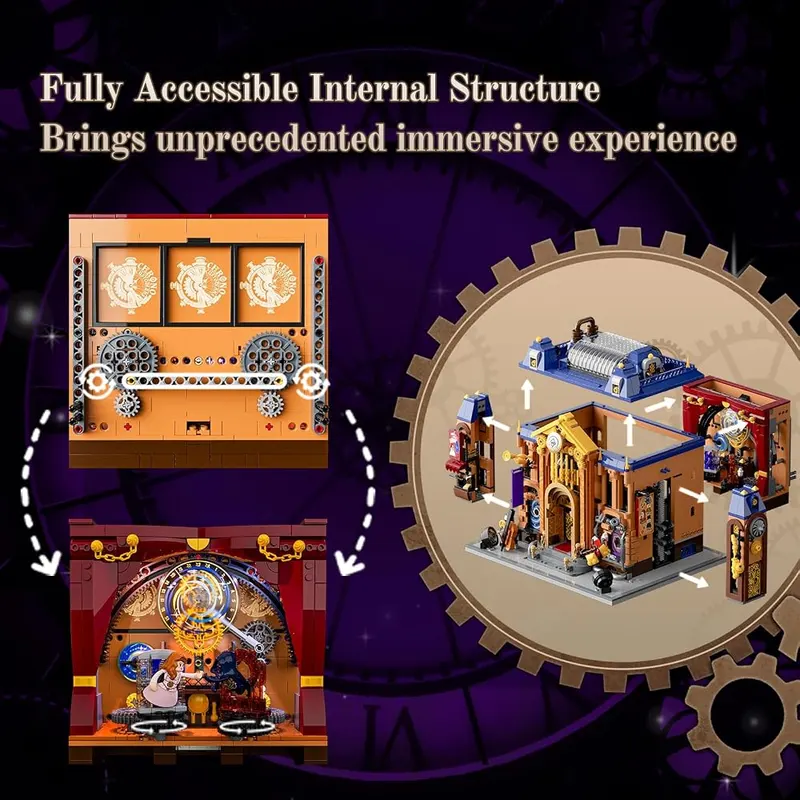 LUMIBRICKS Steampunk Time-Opera-House Lighting Building-Set – Three touch-controlled dynamic lighting modes