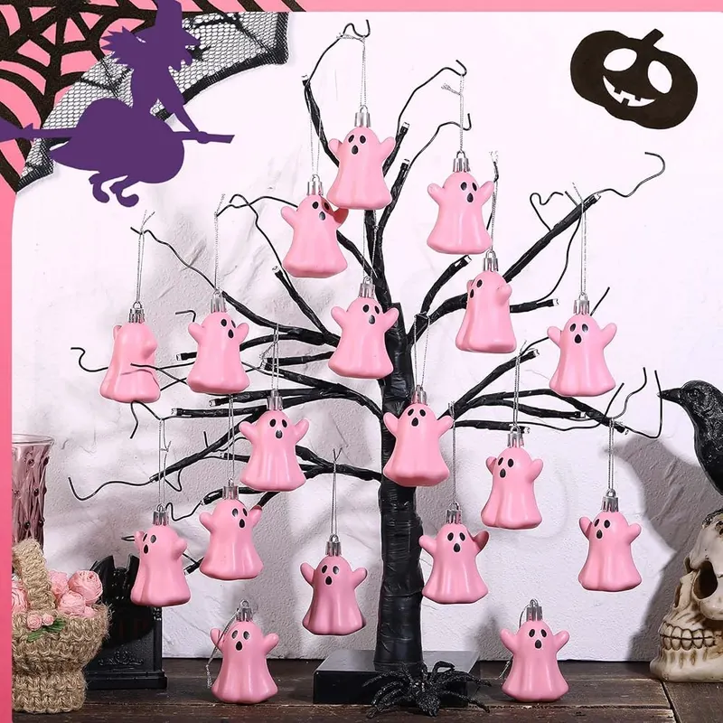 Lunmon 24 Pcs Halloween Cute Ghost Hanging – product photo 3 of 7