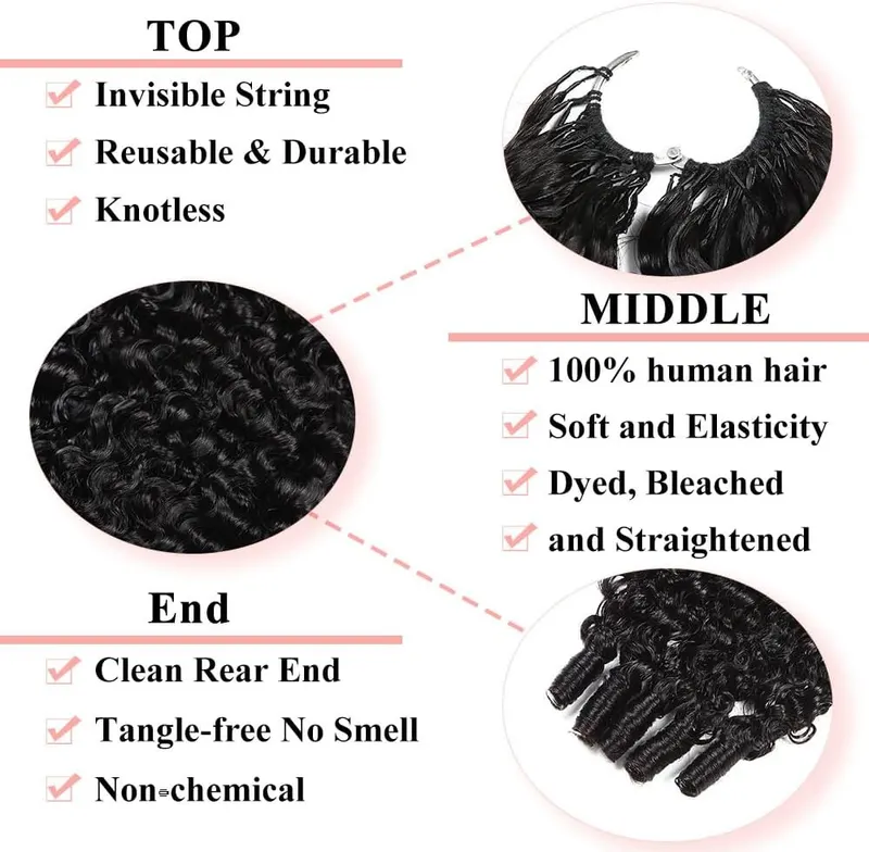 LUQLUQ Human Crochet Hair – Heat set tight elastic spiral curls