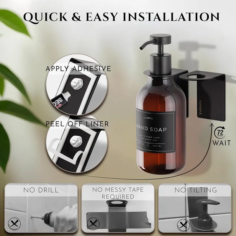 LUSSPA Shower Shampoo Dispenser Wall Mounted – product photo 4 of 6