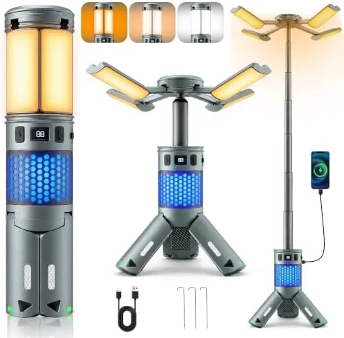 LUXMO PREMIUM Camping Lights – Upgrade 5-in-1 Camping Lights Pro:This multifunctional camping light