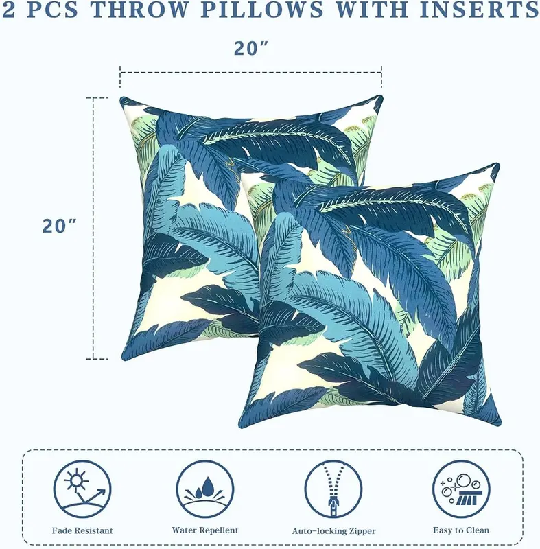 LVTXIII Outdoor Throw Pillows – Durable, All-Weather Outdoor Fabric - Made from high-quality