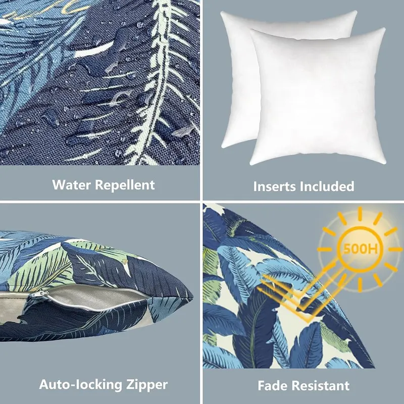 LVTXIII Outdoor Throw Pillows – Plush, Overstuffed Comfort - Each outdoor throw pillow