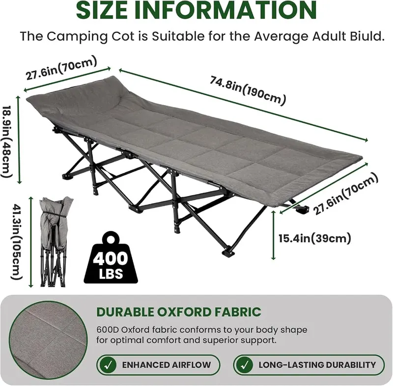 Lyudneiy Heavy Duty Foldable Camping Cot – Heavy Duty and Durable