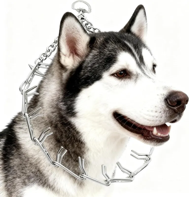 M.C.works Dog Training Prongs Collar Silver in Silver