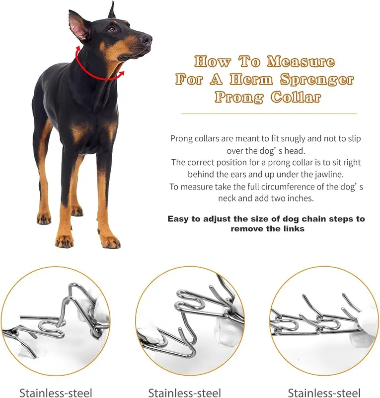 M.C.works Dog Training Prongs Collar Silver Prong XL(23-26″Neck, 4.0mm) – This dog collar is made of stainless steel