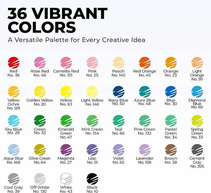 M&G 36 Colors Acrylic Paint Markers – X-Flip Storage