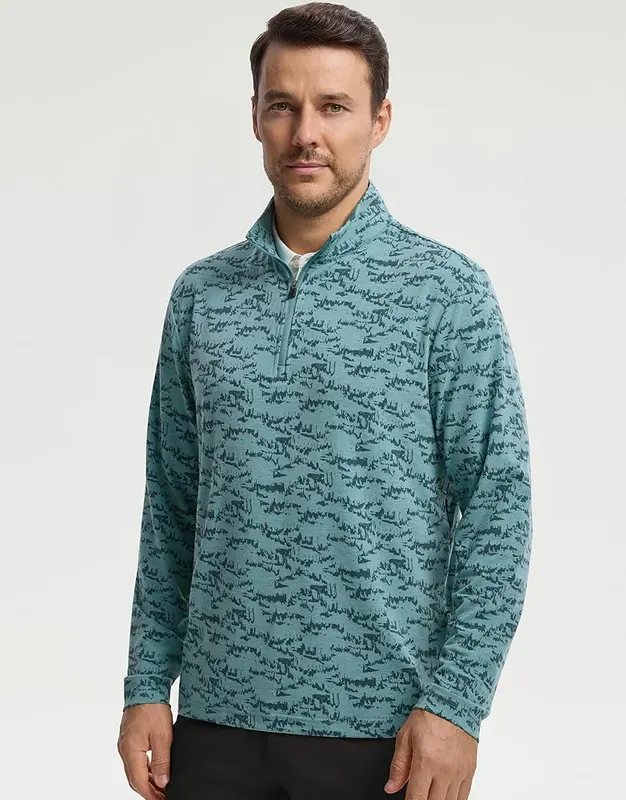 M MAELREG Mens Golf Quarter Zip Pullover Print – Men's quarter zip pullover