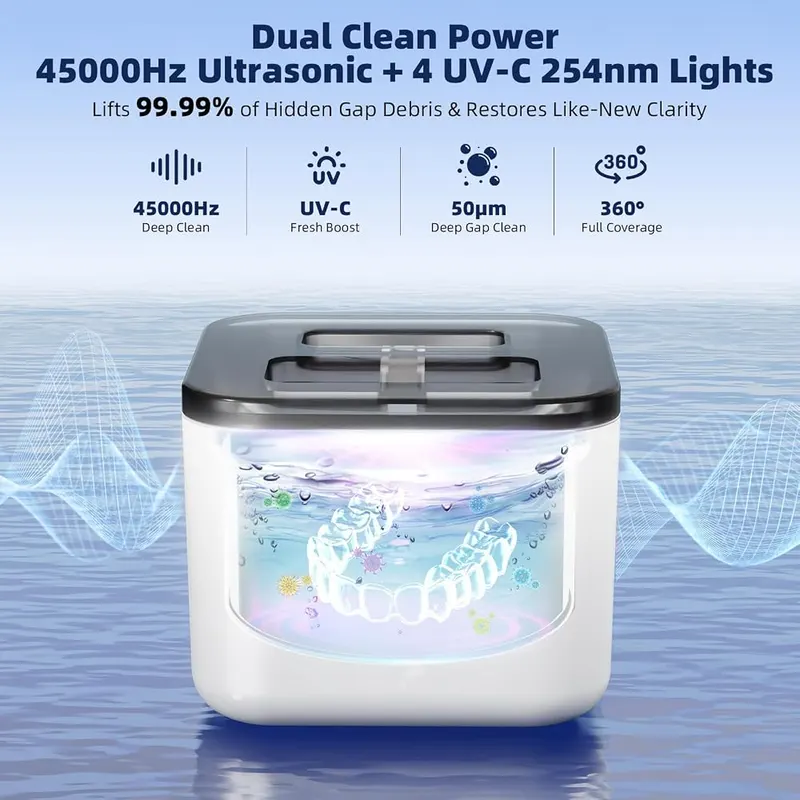 magoo Ultrasonic Retainer Cleaner Machine 45kHz 200ML – High frequency 45kHz cleaning power