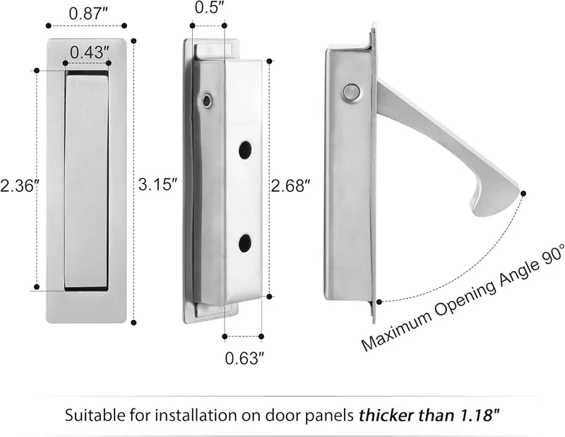 Malimali Pocket Door Pull Handle – Flush-mount pocket door edge pull