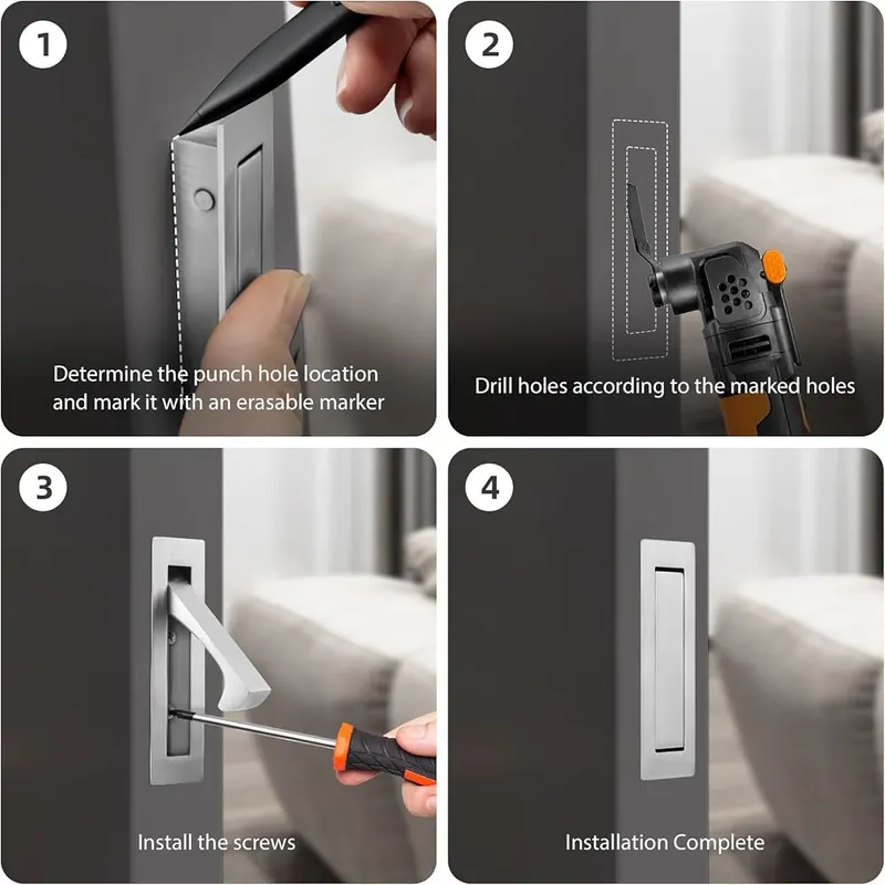 Malimali Pocket Door Pull Handle – Compact 3.15 x 0.87 inch face
