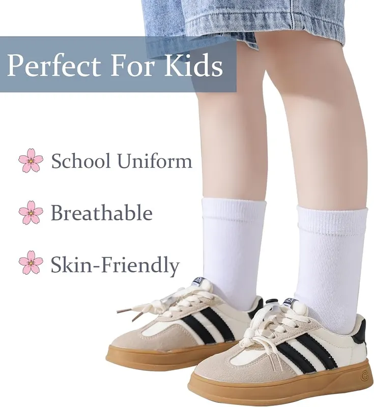 Marchare Boys Seamless Crew Socks School 8-12 – Seamless Toe for Extra Comfort