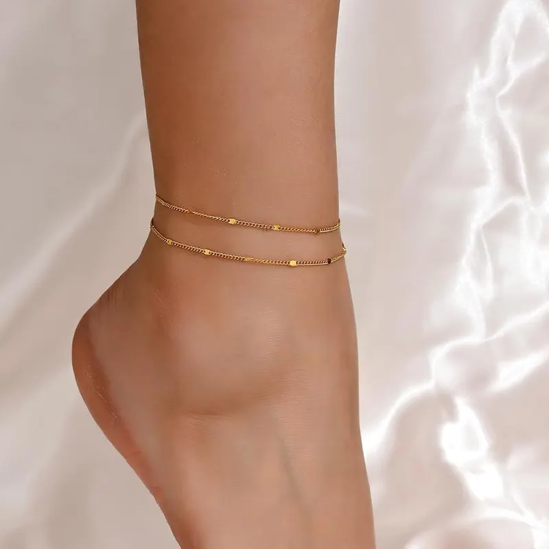 Mauzew Gold Ankle Bracelets – Dainty Anklet Size