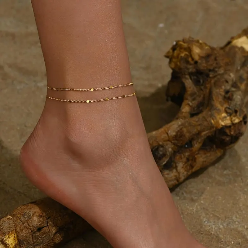 Mauzew Gold Ankle Bracelets – Waterproof Stainless Steel Material