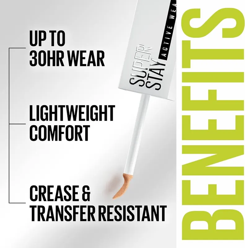 Maybelline Super Stay Liquid Concealer Makeup – Maybelline’s Super Stay Active Wear Concealer has