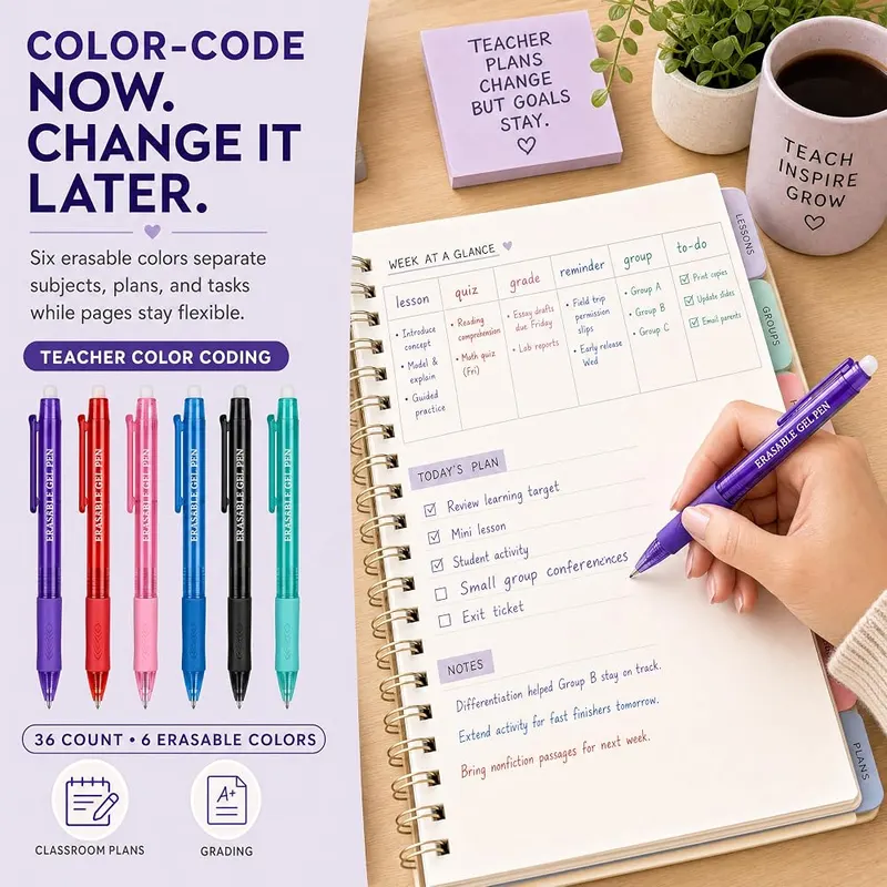 MCOLIMA Erasable Gel Pens – 0.7mm fine point